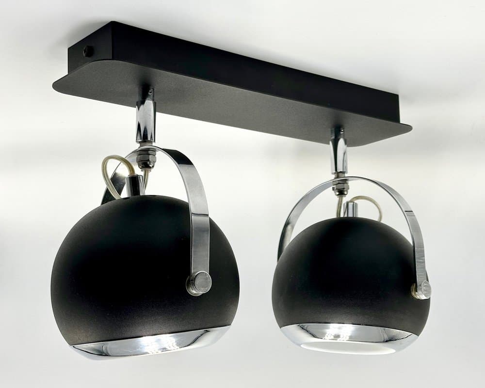 Lampa sufitowa lub ścienna, postmodernizm, metal czarny, lata 90. - 155803