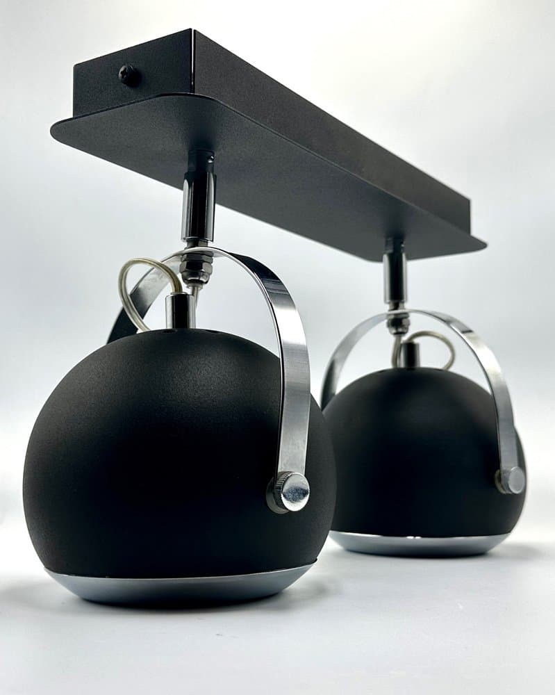 Lampa sufitowa lub ścienna, postmodernizm, metal czarny, lata 90. - 155813