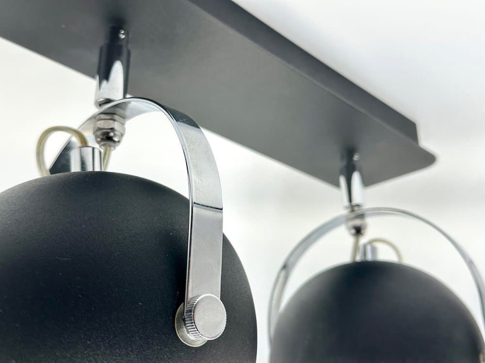 Lampa sufitowa lub ścienna, postmodernizm, metal czarny, lata 90. - 155810