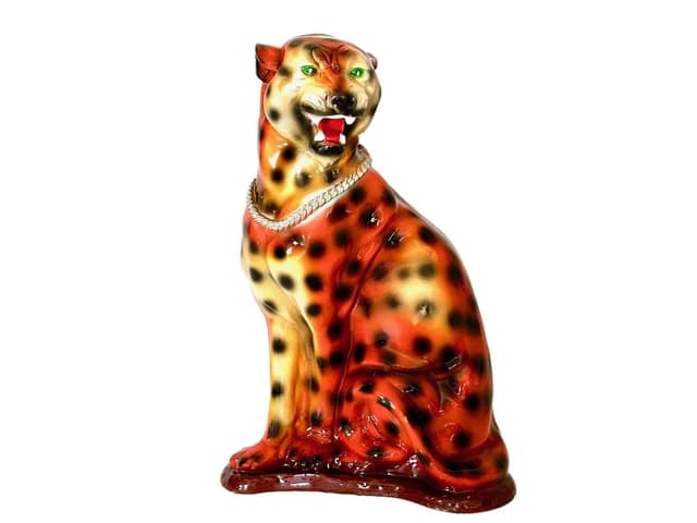Statua tygrysa, multikolor, żywica, Włochy, lata 70. - WYMIARY