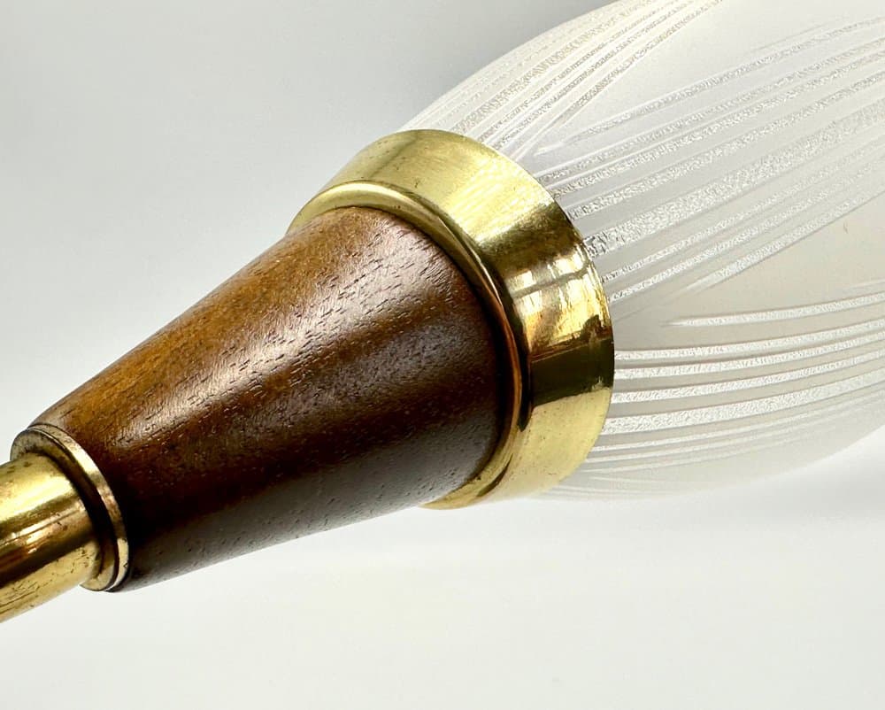 Sconce Scandinavian, brown, teak, brass, glass, Denmark, 1960s. - 155824