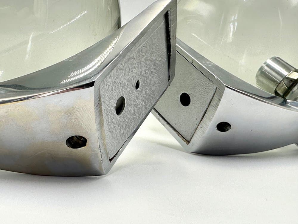 Para kinkietów, srebrny, mosiądz chromowany, szkło dymione, Holandia, lata 70. - 155846