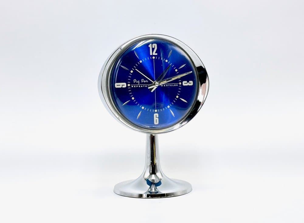 Clock Tulip, Space Age, blue, metal, United Kingdom, 1960s. - 155858