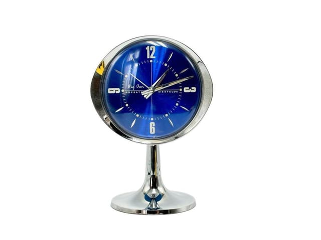 Clock Tulip, Space Age, blue, metal, United Kingdom, 1960s. - DIMENSION