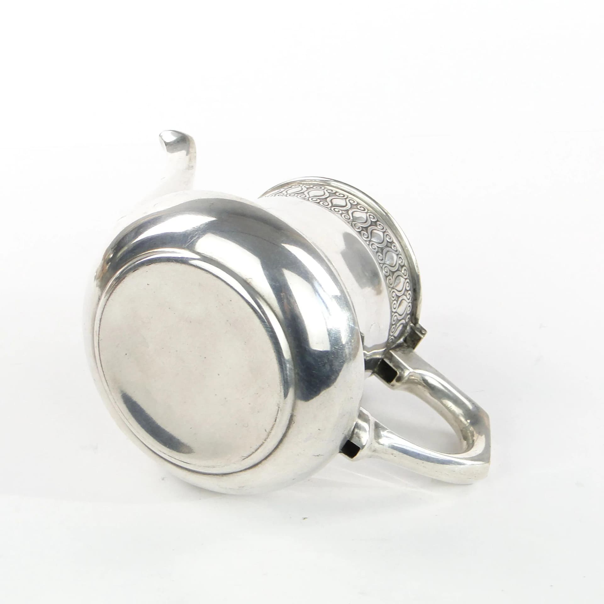 Imbryk secesyjny, mosiądz posrebrzany srebrny, WMF, Niemcy, początek XX w. - 9699