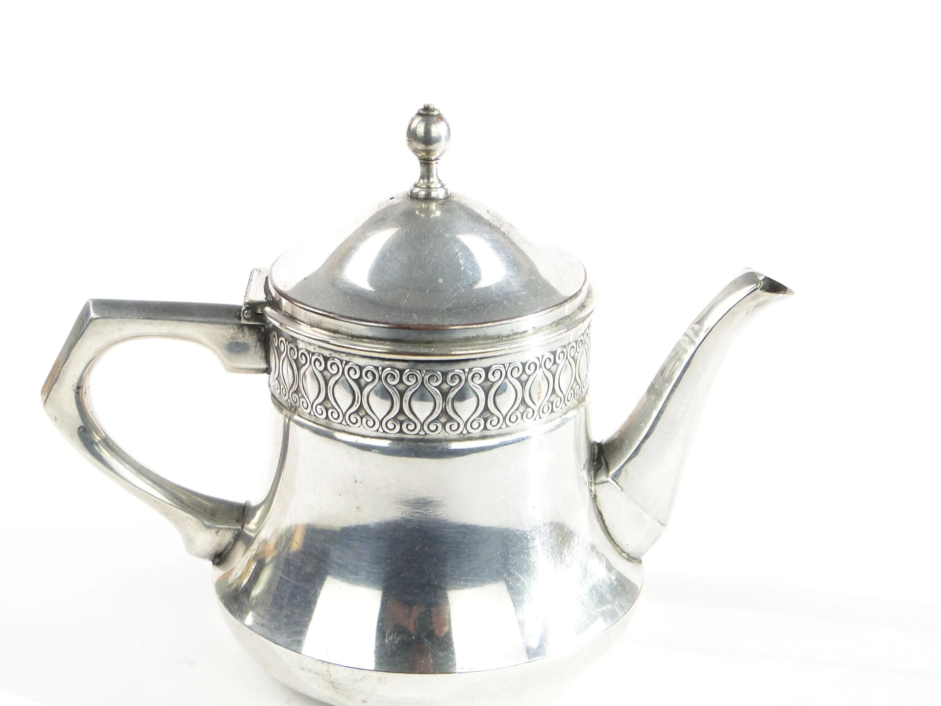 Imbryk secesyjny, mosiądz posrebrzany srebrny, WMF, Niemcy, początek XX w. - 9692