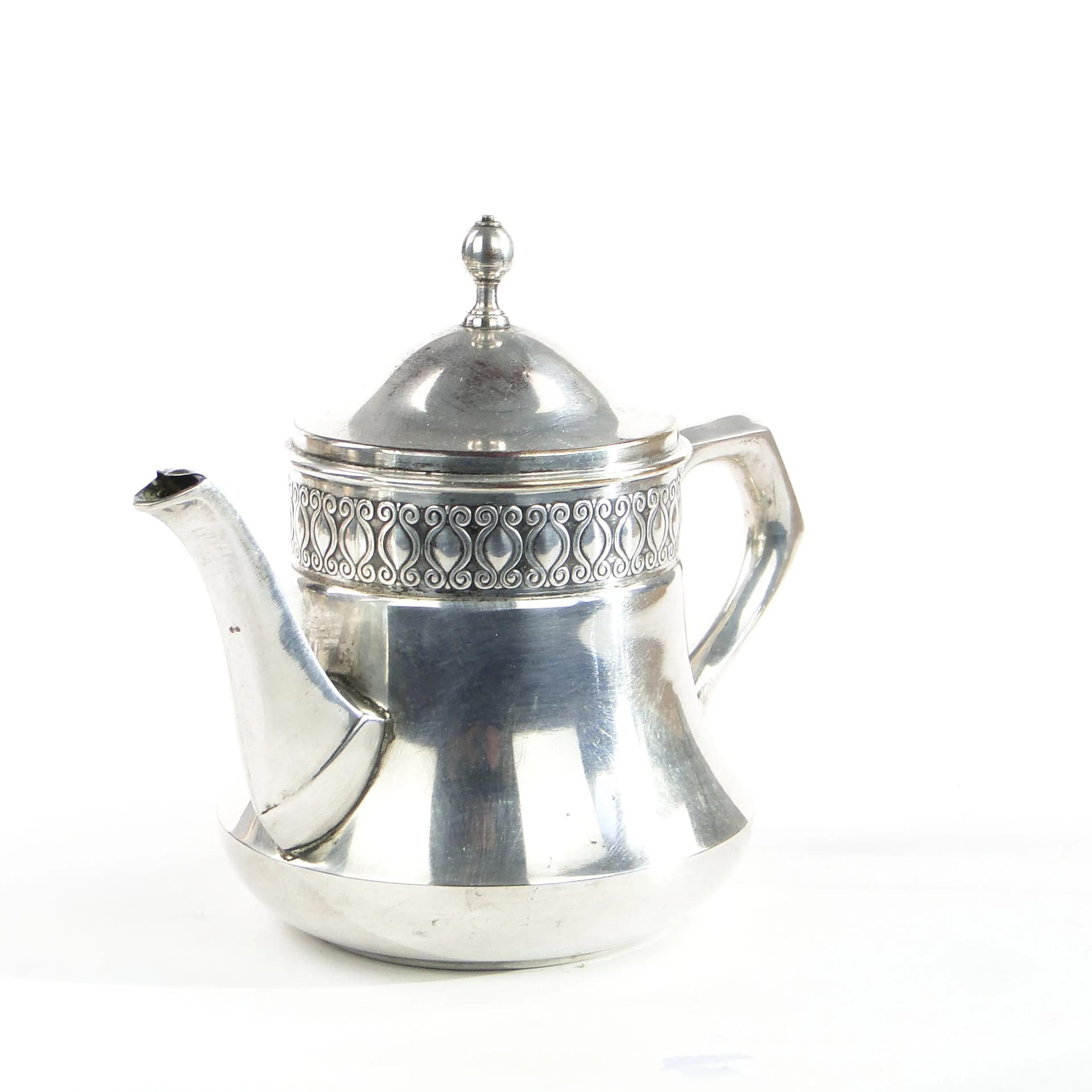 Imbryk secesyjny, mosiądz posrebrzany srebrny, WMF, Niemcy, początek XX w. - 9694