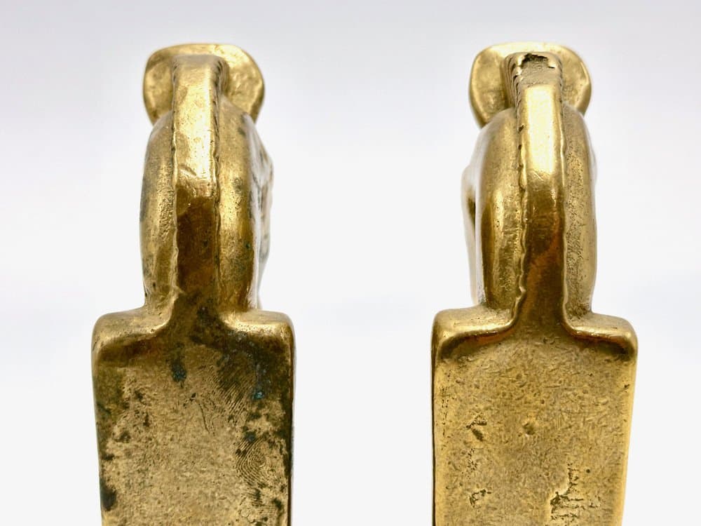 Para podpórek do książek Trojan, złoty, mosiądz, lata 60. - 155943