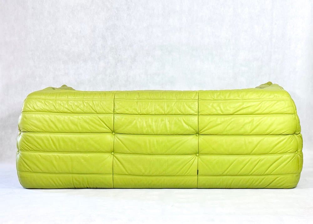 Sofa trzyosobowa Togo, zielony, skóra, proj. M. Ducaroy, Ligne Roset, Francja, 2010s - 155970