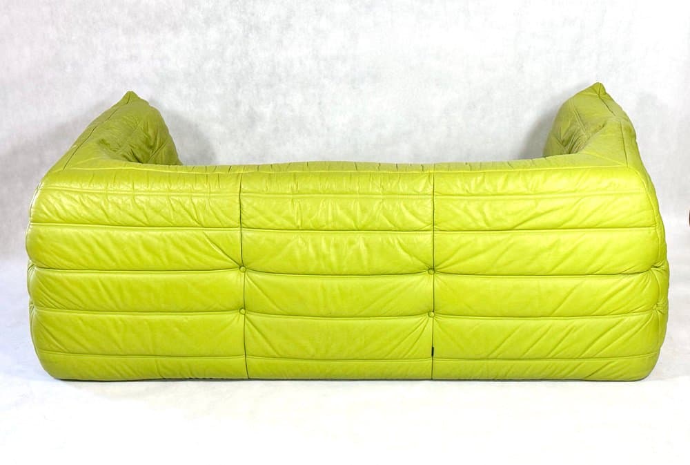 Sofa trzyosobowa Togo, zielony, skóra, proj. M. Ducaroy, Ligne Roset, Francja, 2010s - 155963