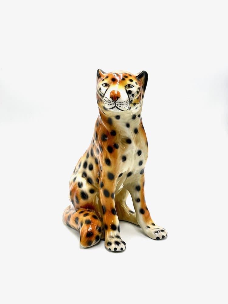 Figurka geparda, multikolor, ceramika, Włochy, lata 60. - 155973