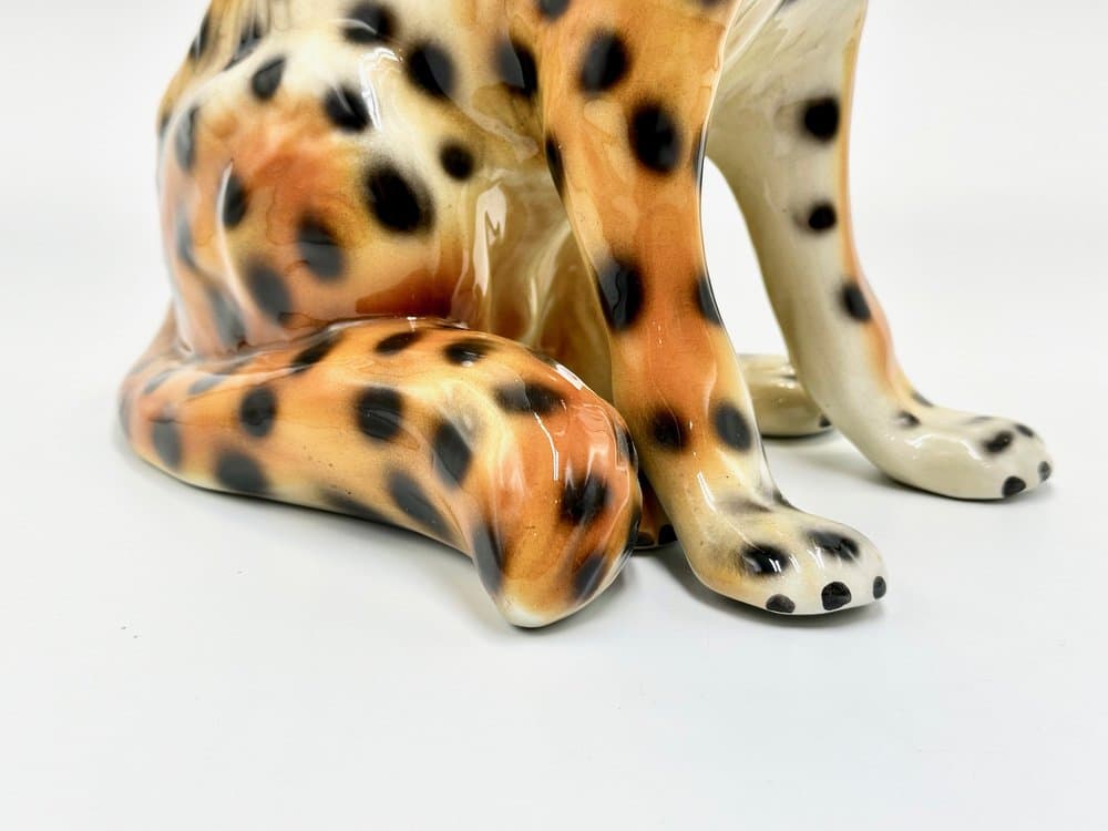 Figurka geparda, multikolor, ceramika, Włochy, lata 60. - 155979