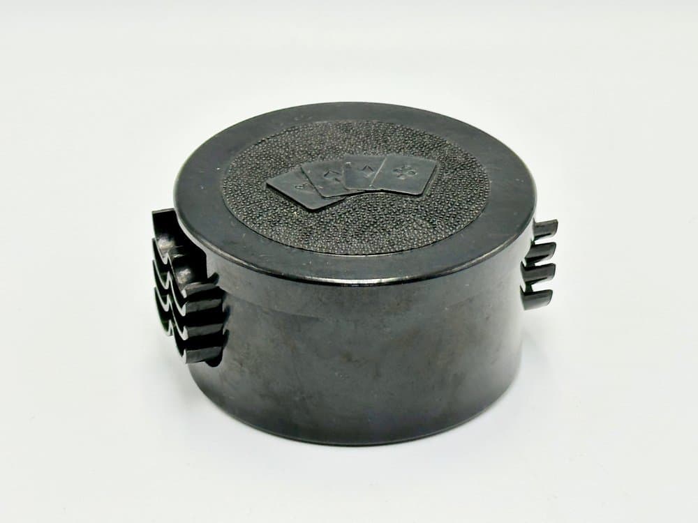 Zestaw pięciu popielniczek Card Suits, czarny, bakelit, Polska, lata 50. - 155992