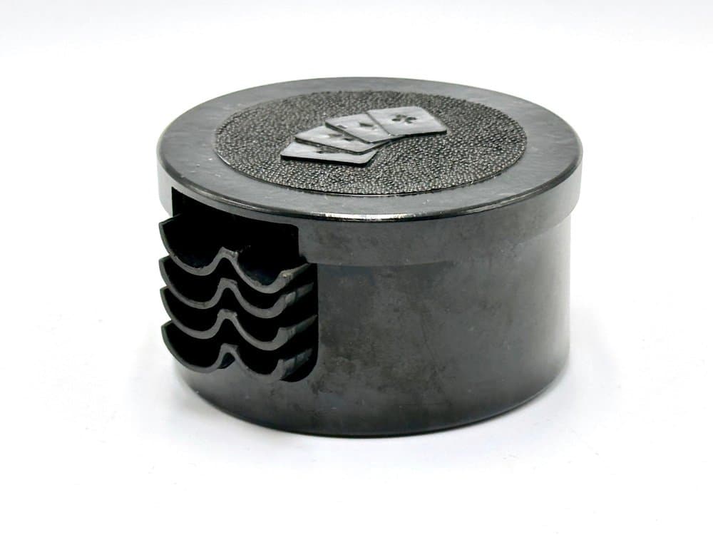 Zestaw pięciu popielniczek Card Suits, czarny, bakelit, Polska, lata 50. - 155990