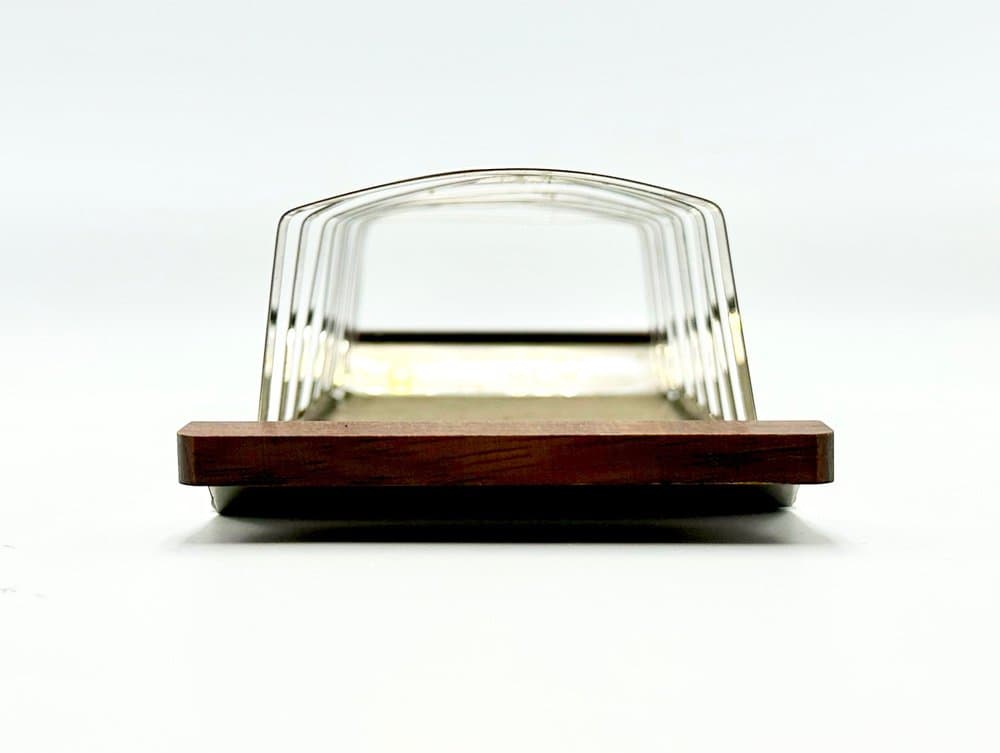 Toast rack, silver chrome steel, brown teak, Germany, 1970s - 156011