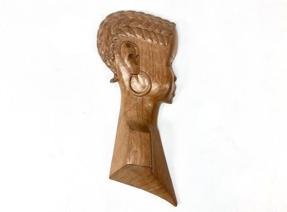 para rzeźb ściennych, African, brąz jasny, teak, lata 60. - 156045
