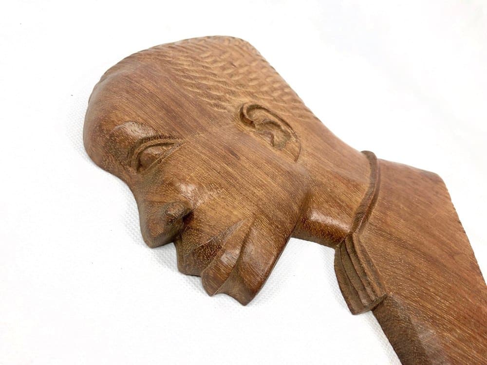 para rzeźb ściennych, African, brąz jasny, teak, lata 60. - 156056