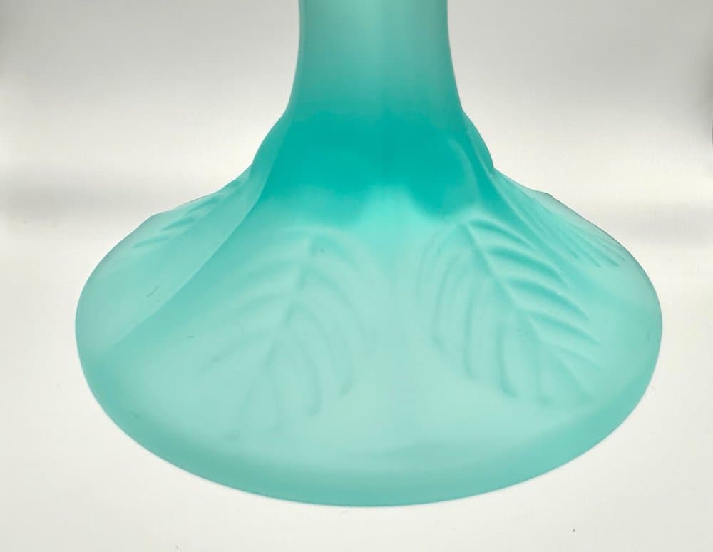 komplet pucharów deserowych Tulip, turkusowe szkło matowe, Luksemburg, lata 60. - 156067