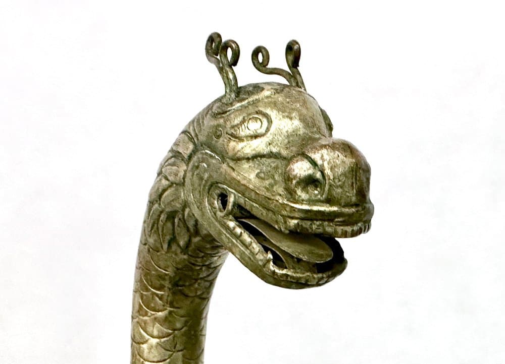 Laska ozdobna, srebrzony metal, Chiny, XIX w. - 156096