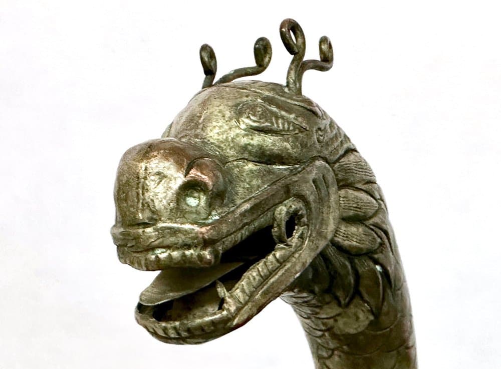 Laska ozdobna, srebrzony metal, Chiny, XIX w. - 156095