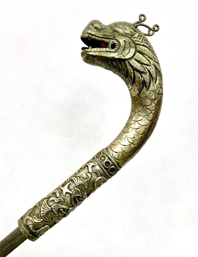 Laska ozdobna, srebrzony metal, Chiny, XIX w. - 156090