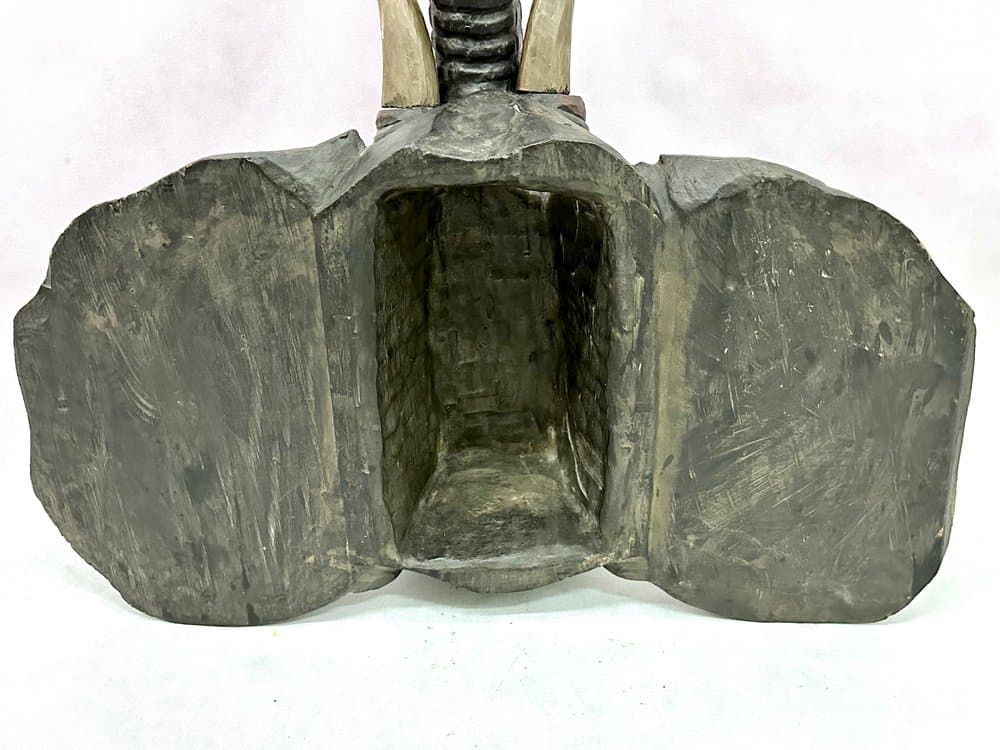 Wall sculpture, elephant head, black wood, Indonesia, 1970s - 156166