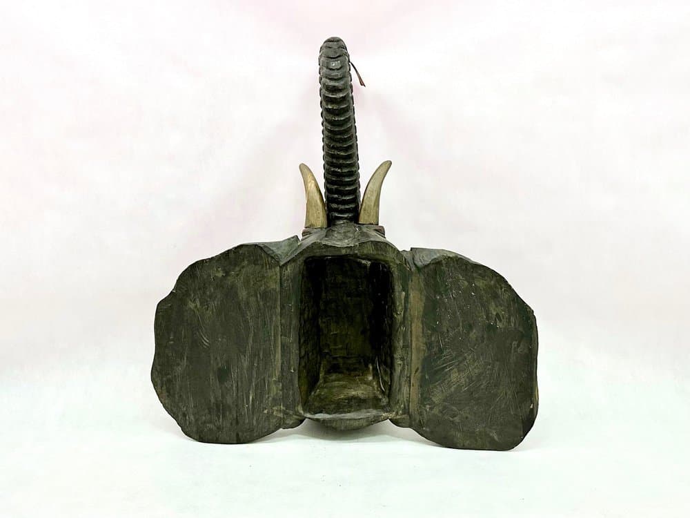 Wall sculpture, elephant head, black wood, Indonesia, 1970s - 156163