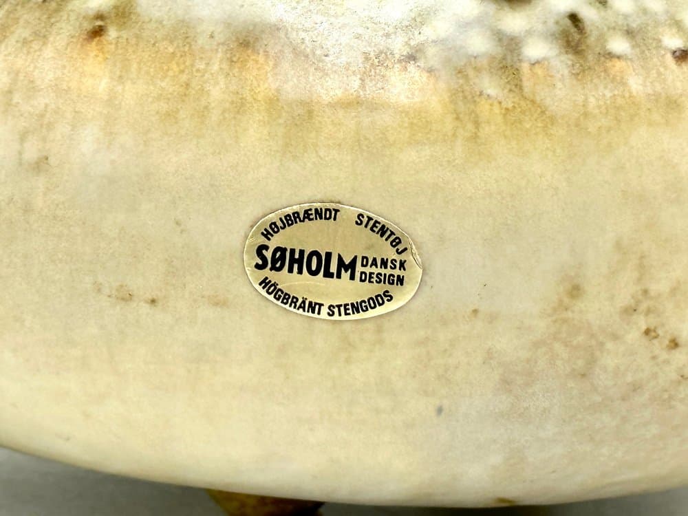 Wazon podwójny Model 3481 Sea Urchin, beżowy, ceramika, proj. E. Johansen, Søholm, Dania, lata 60. - 156185