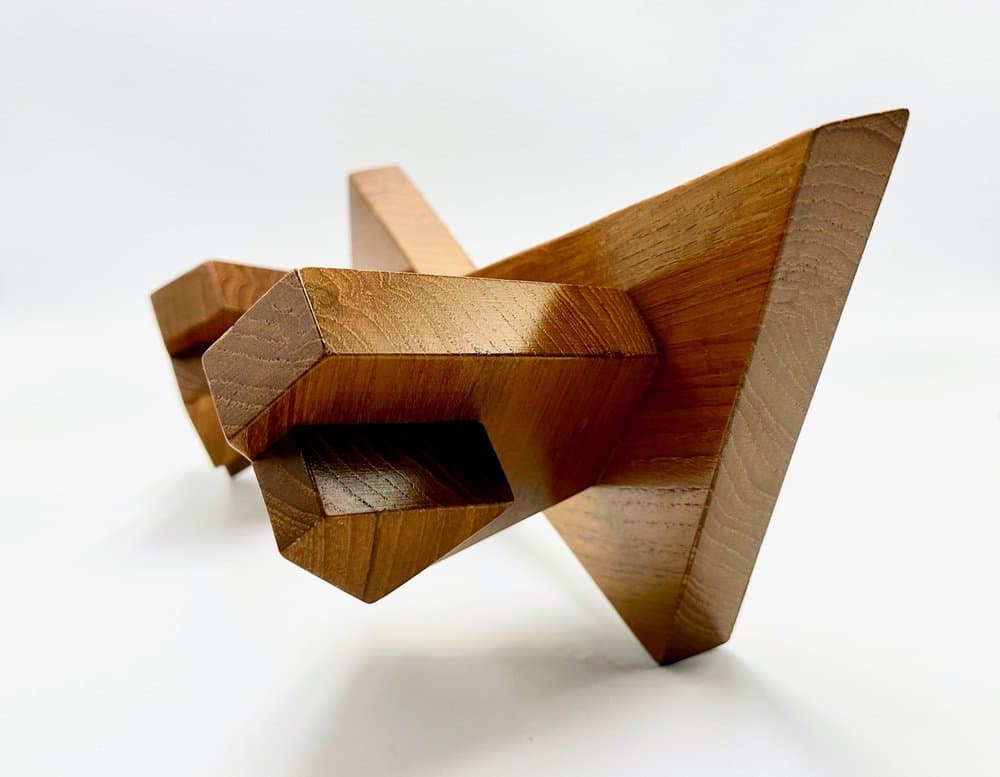 Rzeźba Ptaki ze świecznikiem, brąz, teak, Dania, lata 60. - 156216