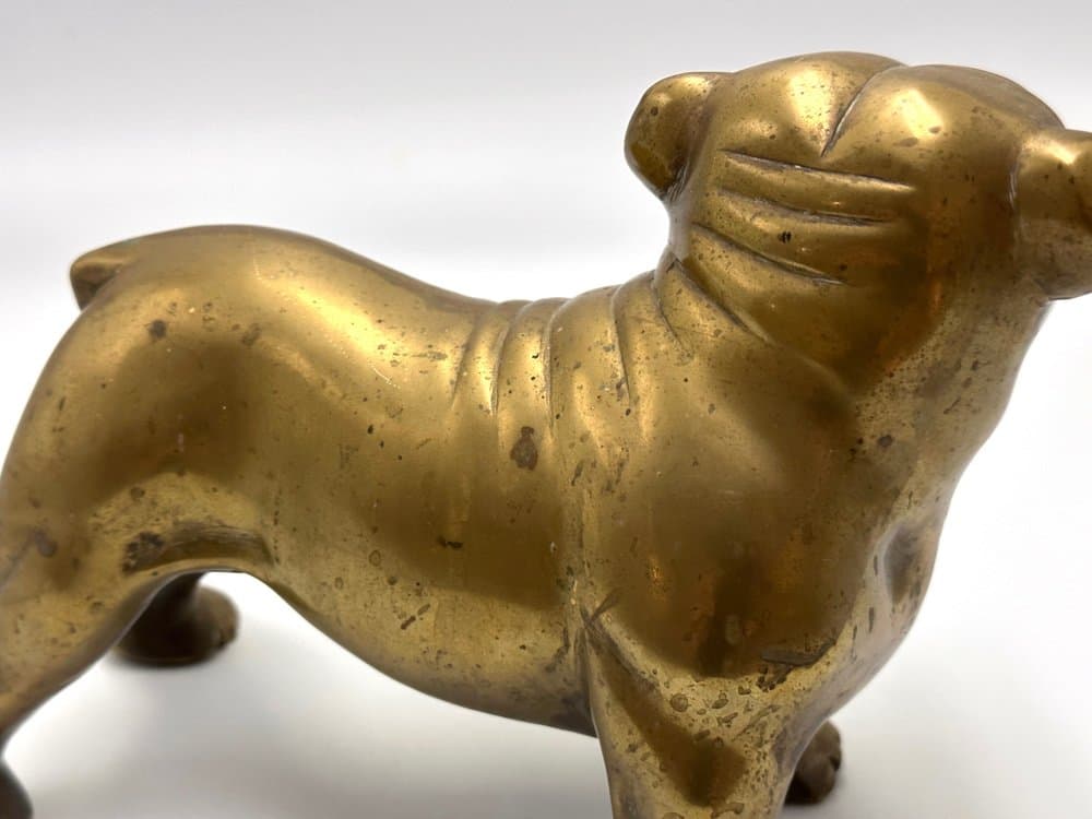 Bulldog figurine, golden brass, France, 1940s. - 156223