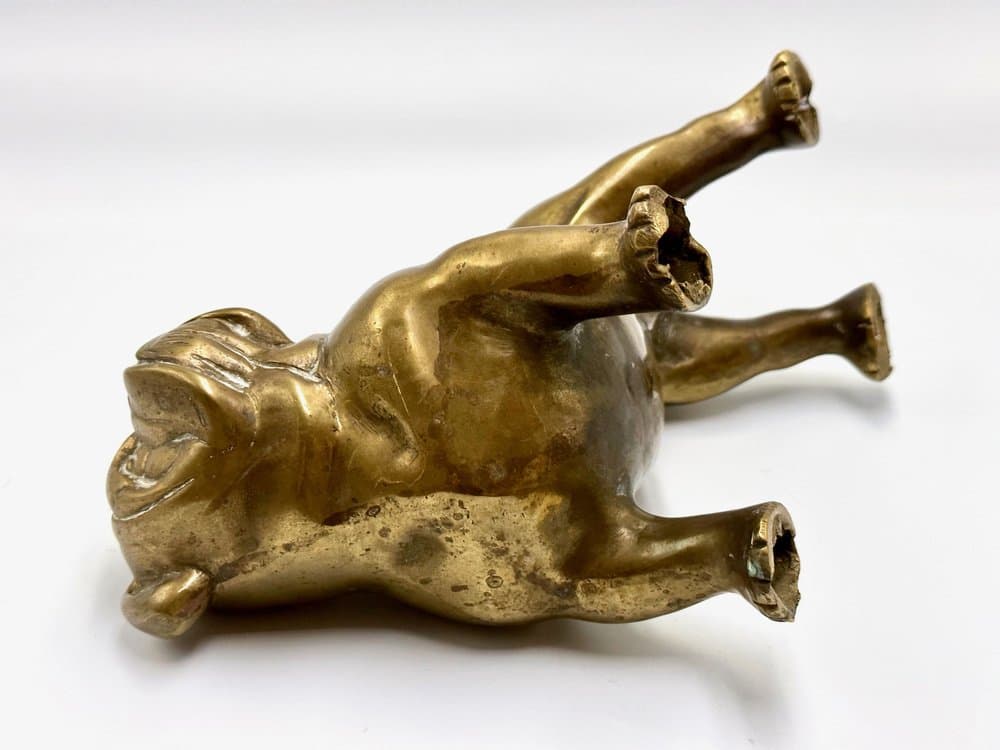 Bulldog figurine, golden brass, France, 1940s. - 156219