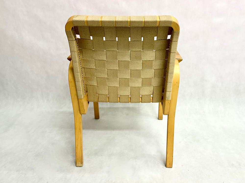 Lounge chair Model 45, birch beige, by A. Aalto, Artek, Finland, 1970s. - 156241