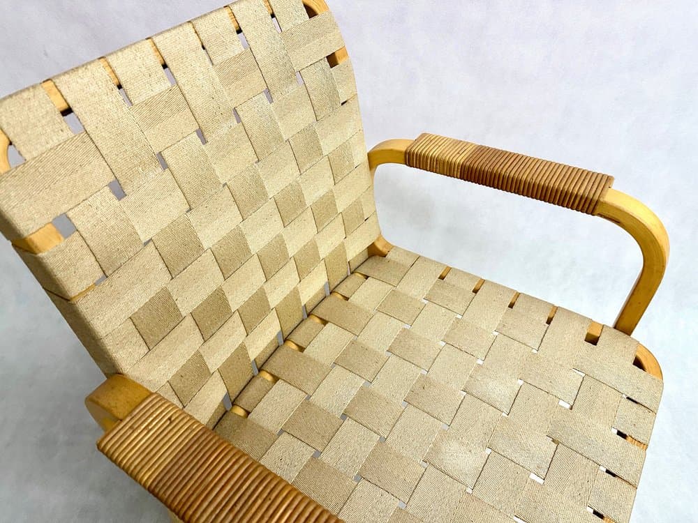 Lounge chair Model 45, birch beige, by A. Aalto, Artek, Finland, 1970s. - 156237