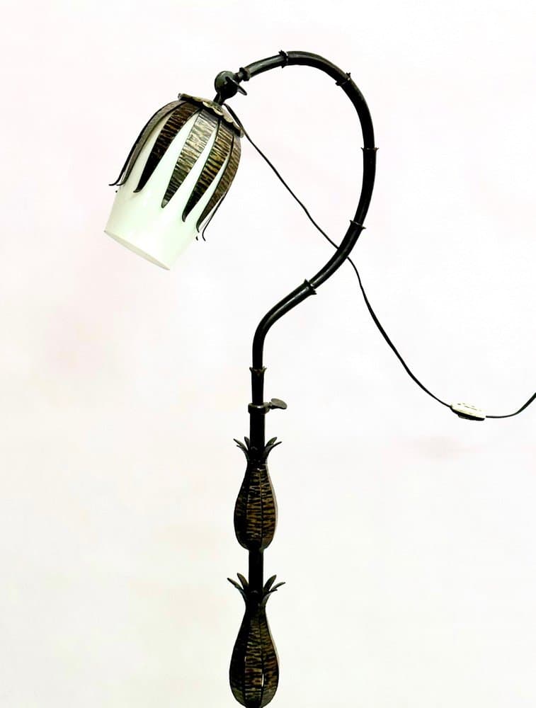 Lampa podłogowa Brutalist, brąz ciemny, metal, Polska, lata 70. - 156251