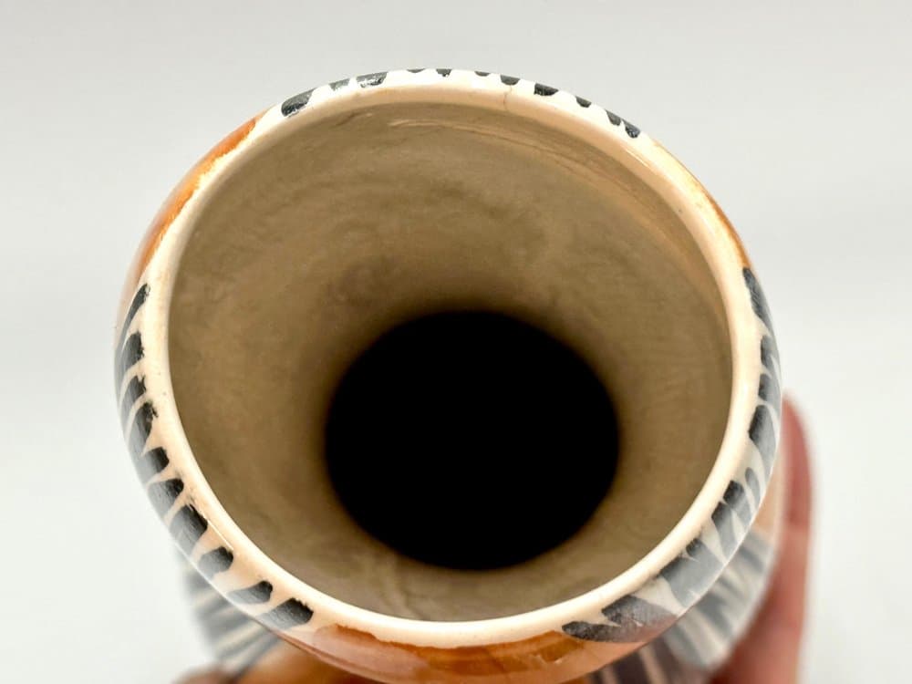 Wazon No 244, brązowy, fajans, proj. W. Płażewski, Polska, lata 60. - 156275