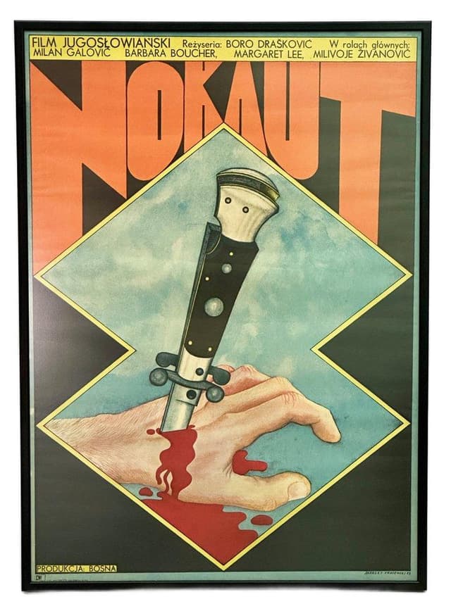 Movie poster Nokaut, multicolor paper, by A. Krajewski, Poland, 1970s. - DIMENSION