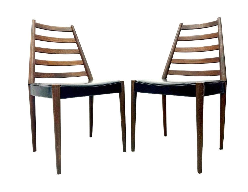 Set of dining chairs, brown teak, Denmark, 1960s