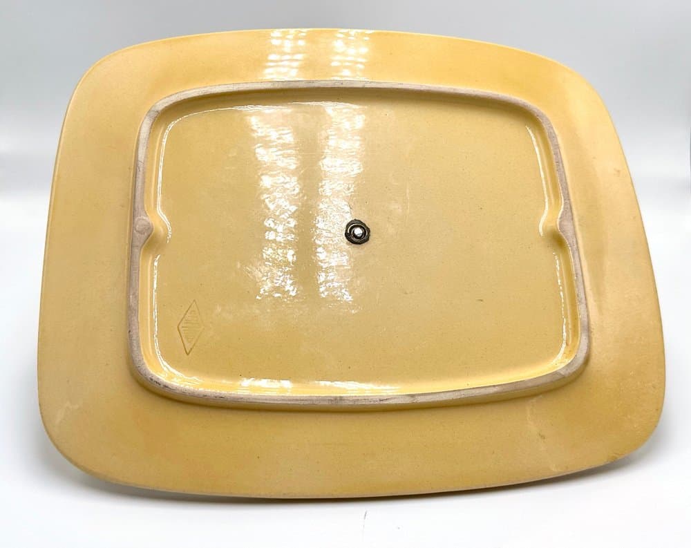 Cheese plate, yellow ceramic, France, 1960s. - 156394