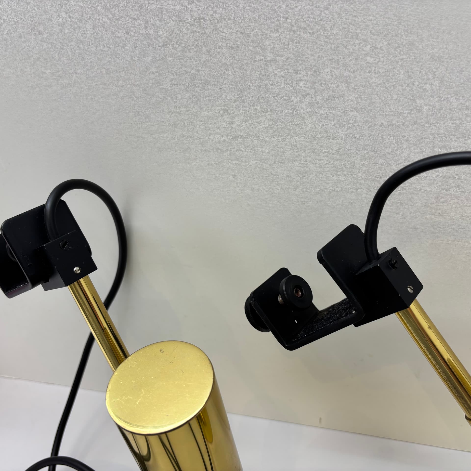 Pair of wall sconces, golden brass, Germany, 1970s. - 142643