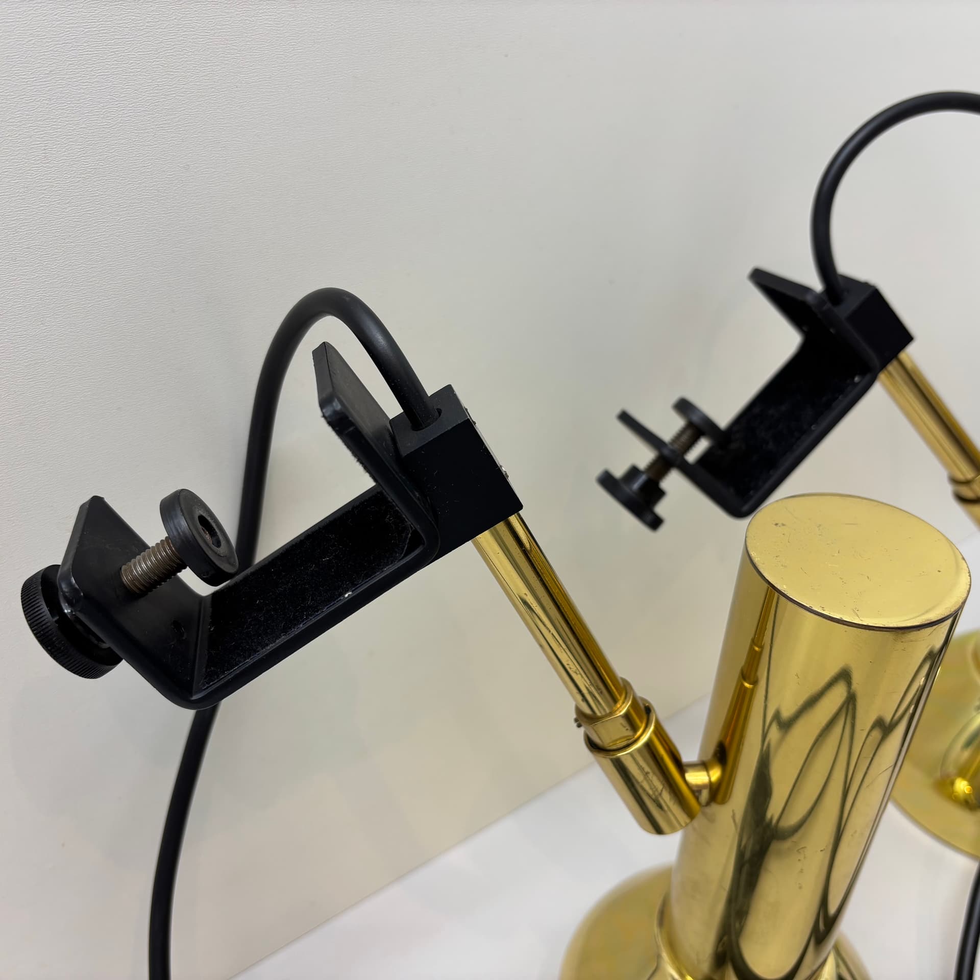 Pair of wall sconces, golden brass, Germany, 1970s. - 142640