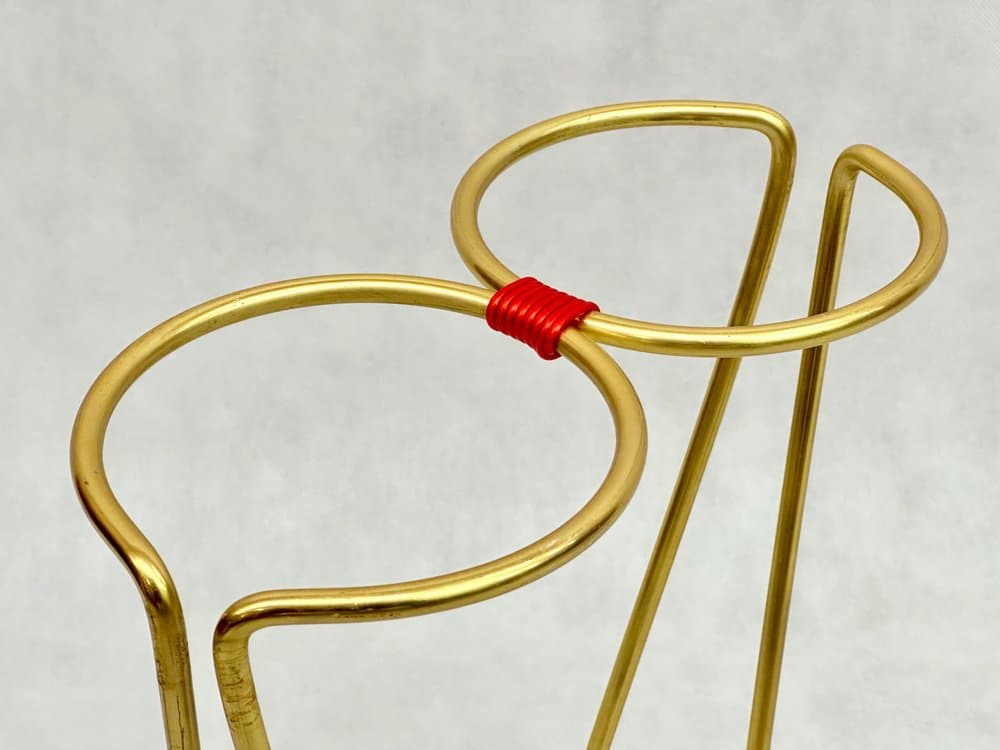 Stojak na parasole, złoty, aluminium, Austria, lata 60. - 156422