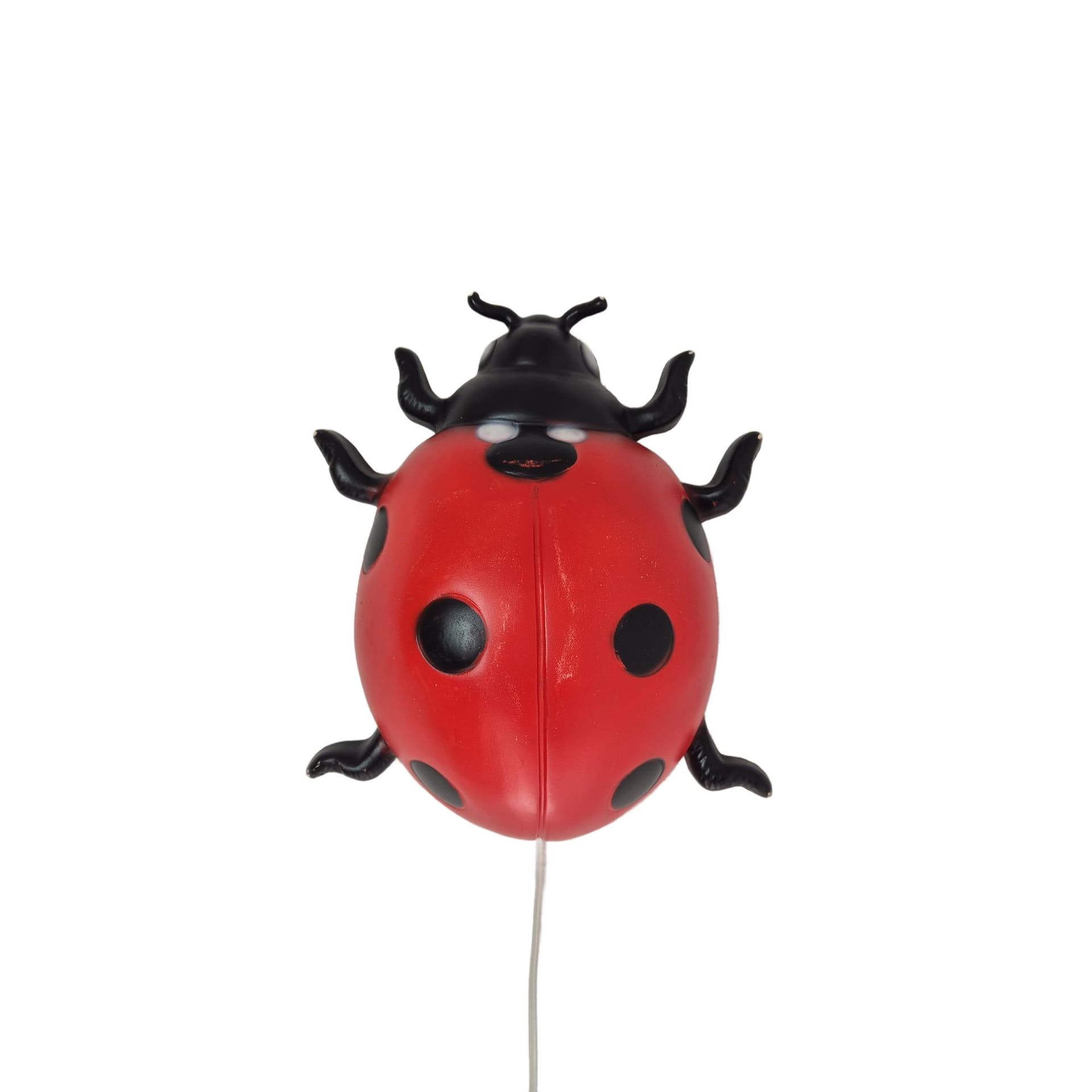 Lampa ścienna Biedronka, czerwona czarne kropki, plastik, Heico, Niemcy, lata 90.