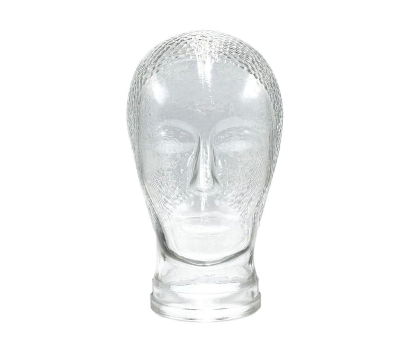 Głowa dekoracyjna, transparentny, szkło, Niemcy, lata 70.