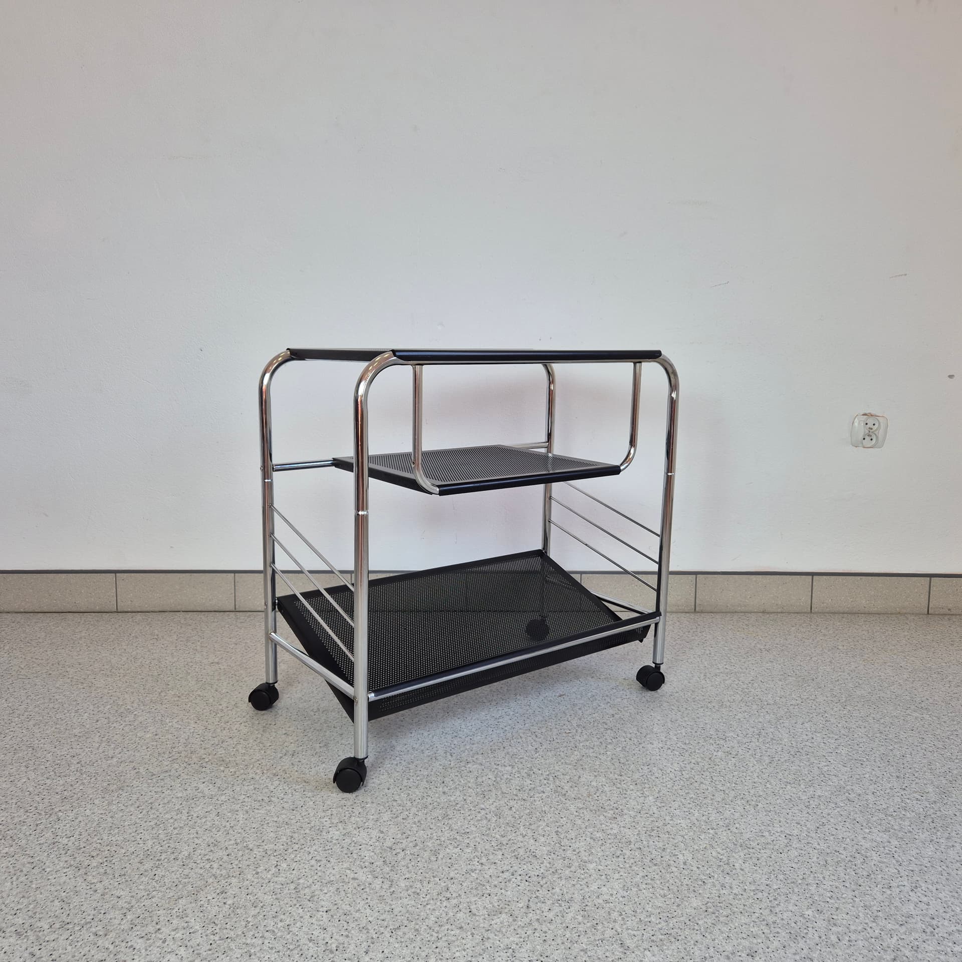 Cabinet Bauhaus, chrome black metal, Germany, 1990s. - 142699