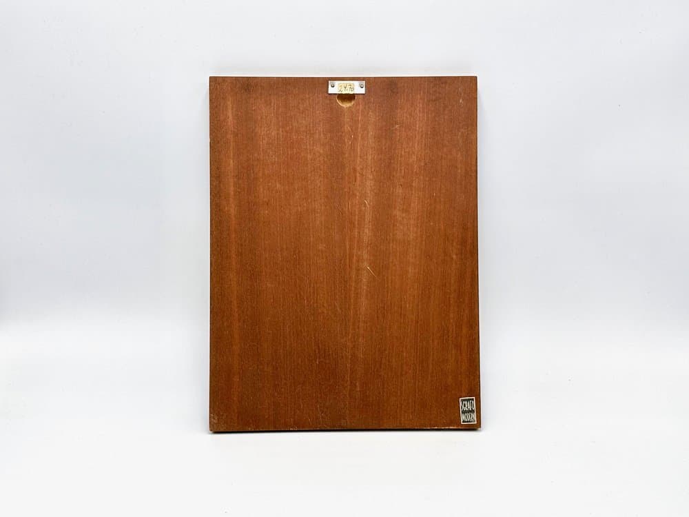 Wall decoration, mid-century, white porcelain, brown teak, Germany, 1960s. - 156460
