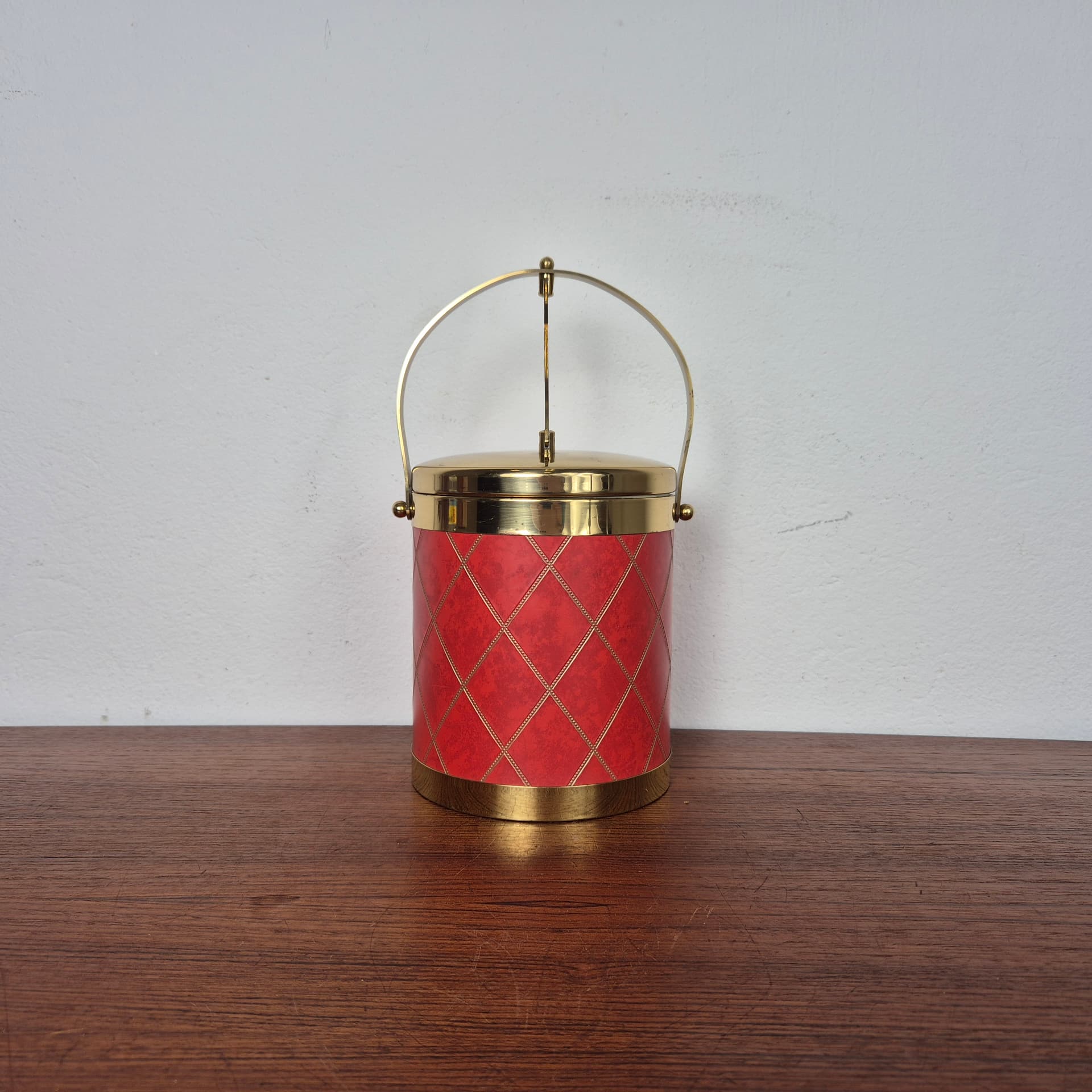 Pojemnik na lód, czerwony, plastik, Niemcy, lata 60. - 142763