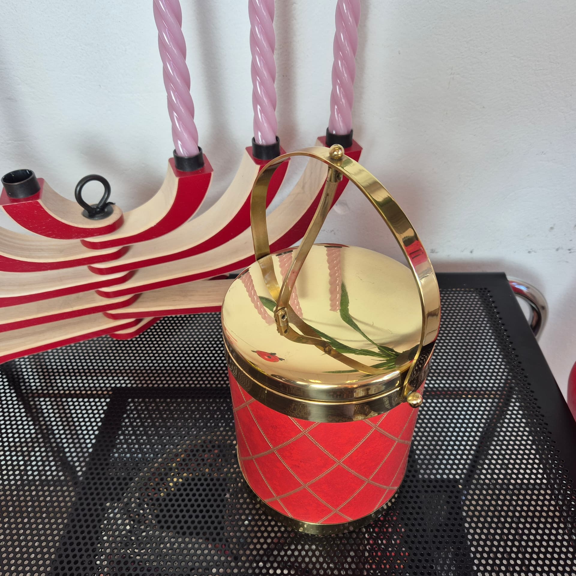 Pojemnik na lód, czerwony, plastik, Niemcy, lata 60. - 142765