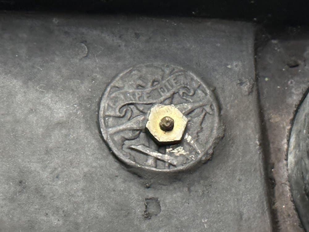 Zestaw na biurko z kałamarzami, koń, brąz ciemny, marmur czarny, Francja, początek XX w. - 156523