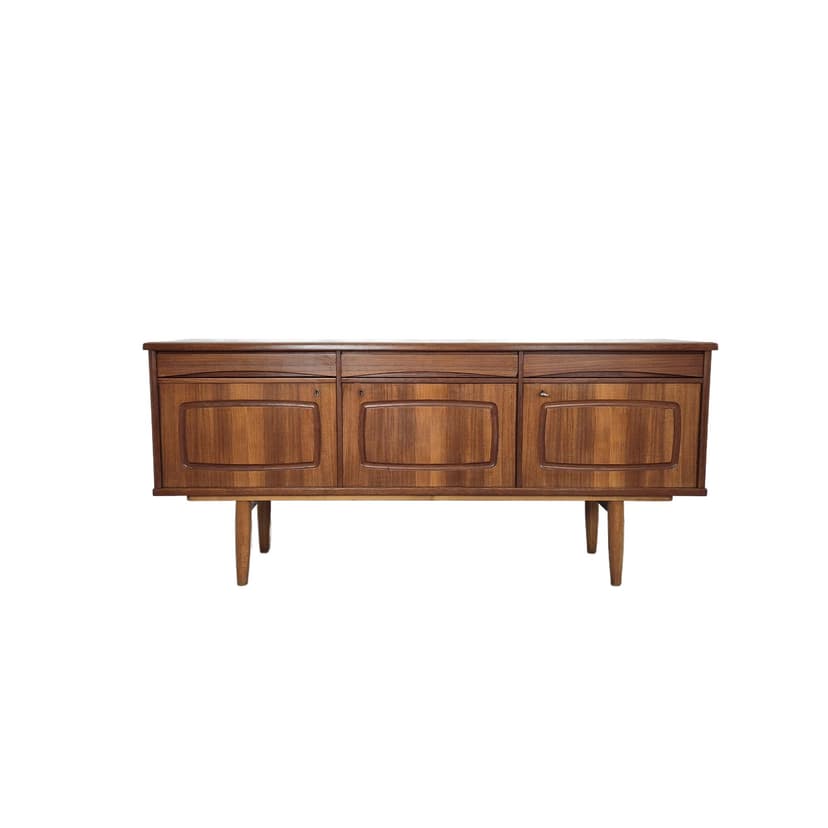 Sideboard Nettsun, teak brązowy, Brodrene Sorheim, Norwegia, lata 60.