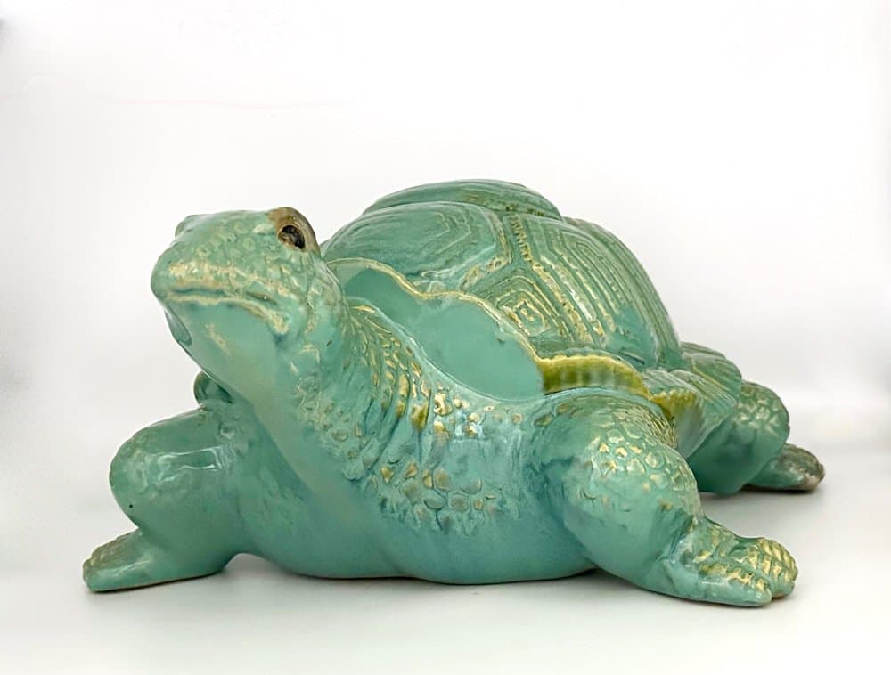 Turtle figurine, turquoise, ceramic, Italy, 1960s. - 156552